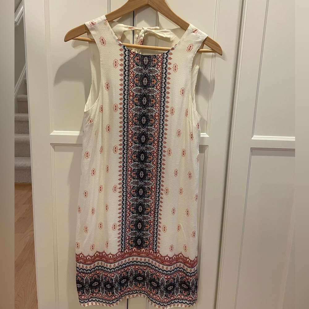 Aeropostale White, Blue, Pink and Red Patterned Mini Dress